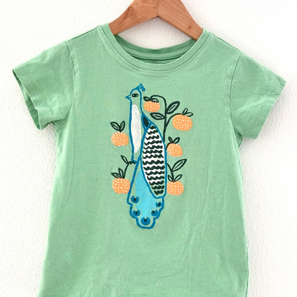 Kids Green T-Shirt with Peacock Design